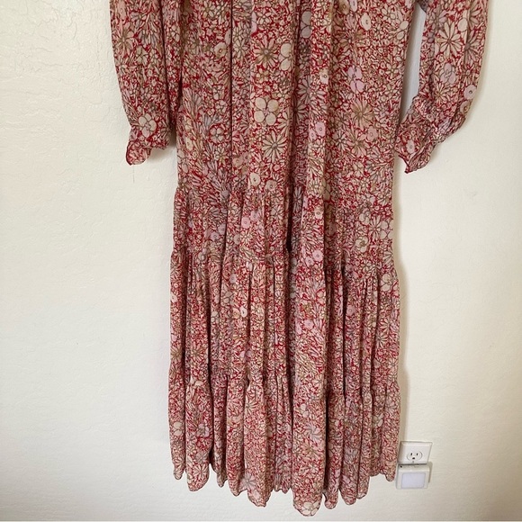 Free People Feeling Groovy Maxi Dress Red Combo Medium - Picture 11 of 11
